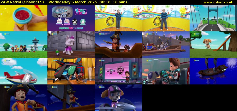PAW Patrol (Channel 5) Wednesday 5 March 2025 08:10 - 08:20