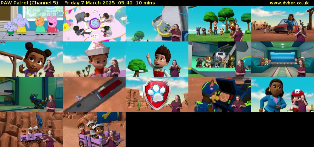 PAW Patrol (Channel 5) Friday 7 March 2025 05:40 - 05:50