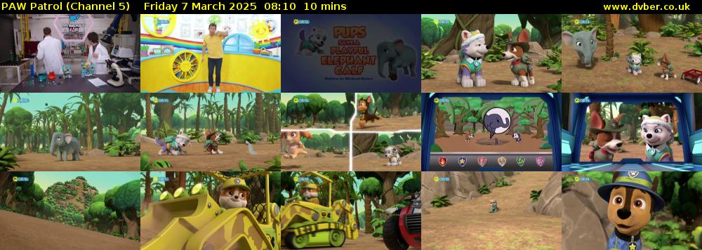 PAW Patrol (Channel 5) Friday 7 March 2025 08:10 - 08:20