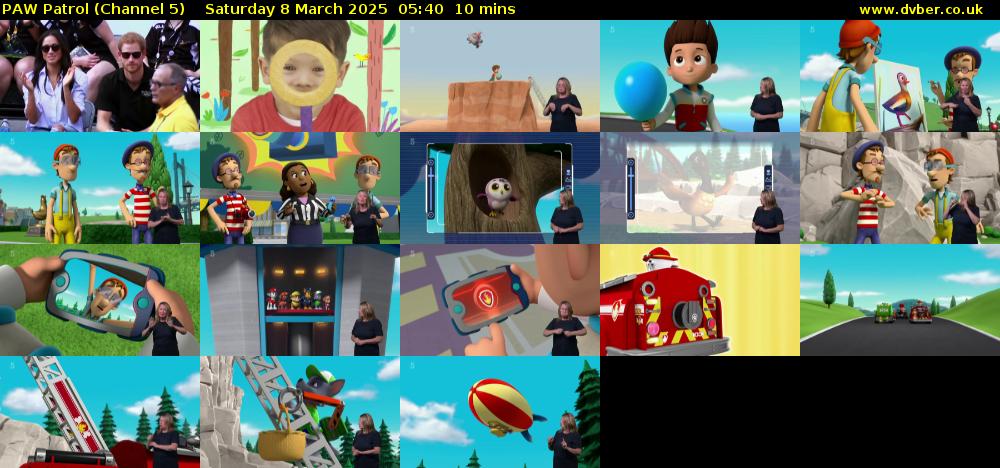 PAW Patrol (Channel 5) Saturday 8 March 2025 05:40 - 05:50