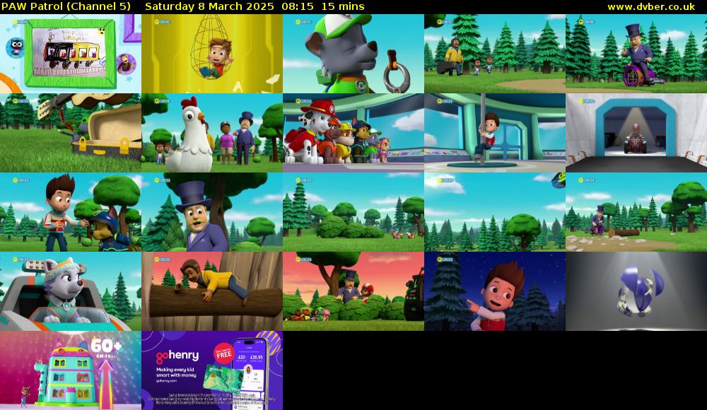 PAW Patrol (Channel 5) Saturday 8 March 2025 08:15 - 08:30