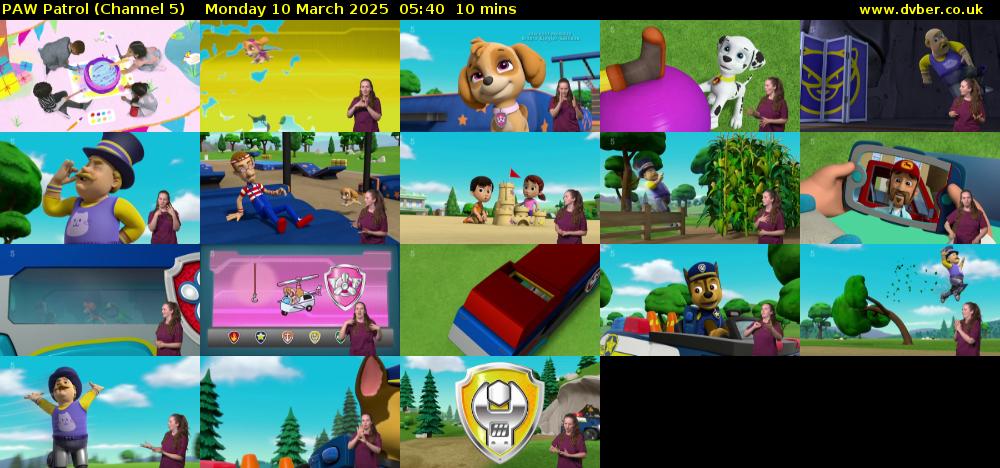 PAW Patrol (Channel 5) Monday 10 March 2025 05:40 - 05:50
