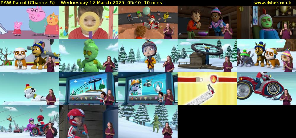 PAW Patrol (Channel 5) Wednesday 12 March 2025 05:40 - 05:50