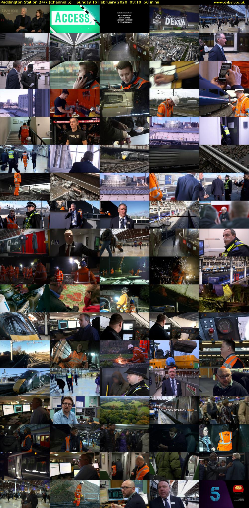 Paddington Station 24/7 (Channel 5) Sunday 16 February 2020 03:10 - 04:00