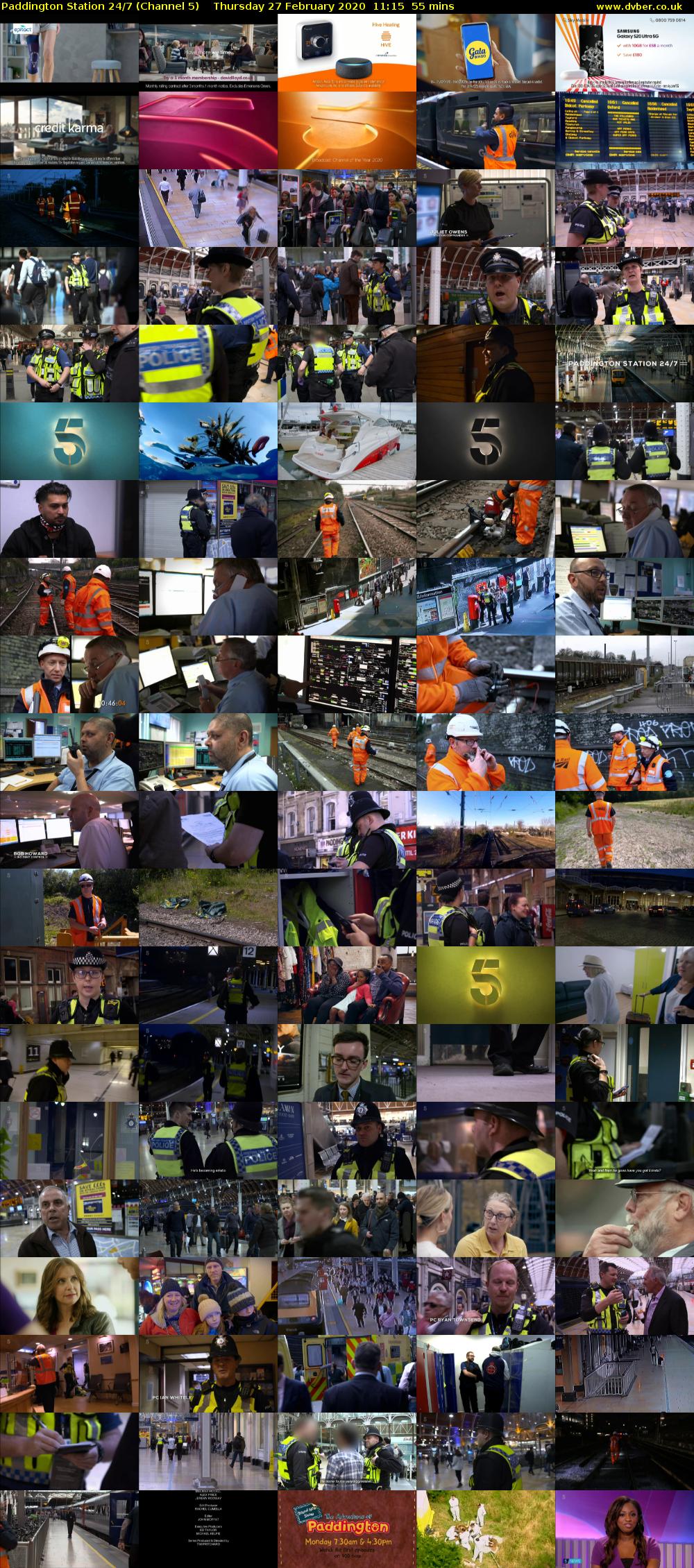 Paddington Station 24/7 (Channel 5) Thursday 27 February 2020 11:15 - 12:10