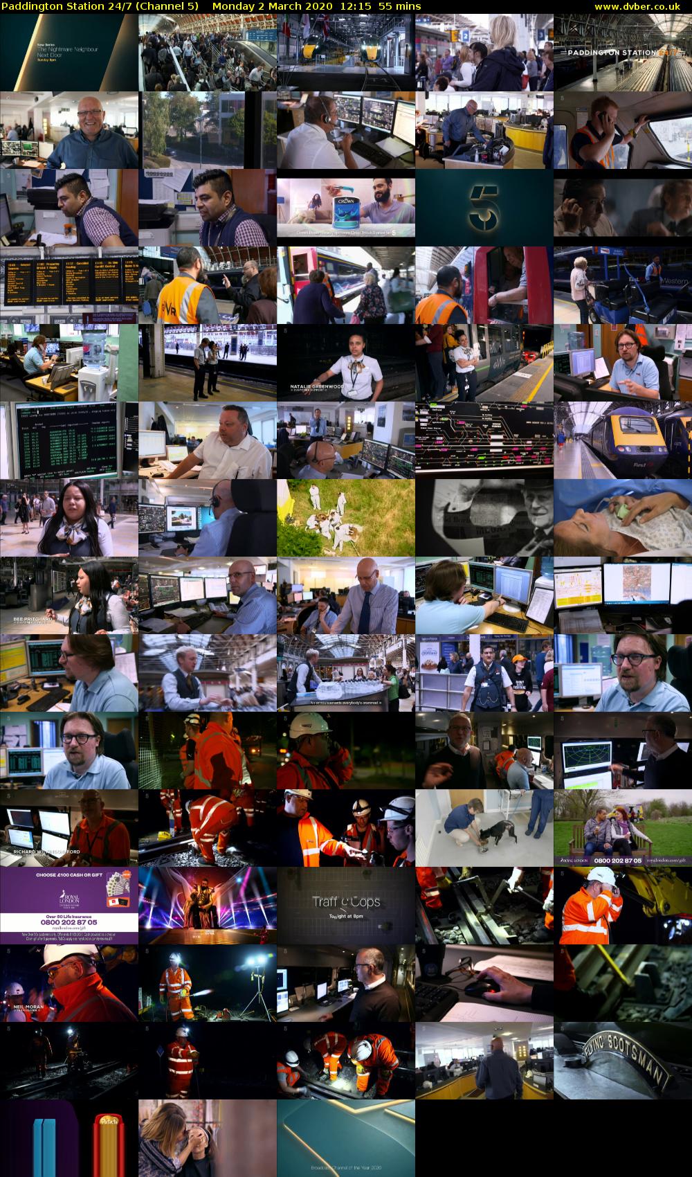 Paddington Station 24/7 (Channel 5) Monday 2 March 2020 12:15 - 13:10