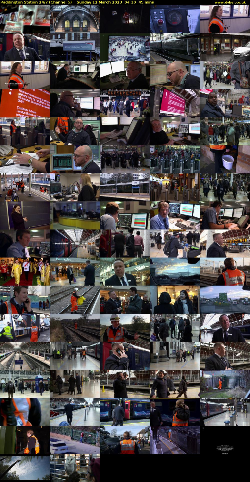 Paddington Station 24/7 (Channel 5) Sunday 12 March 2023 04:10 - 04:55