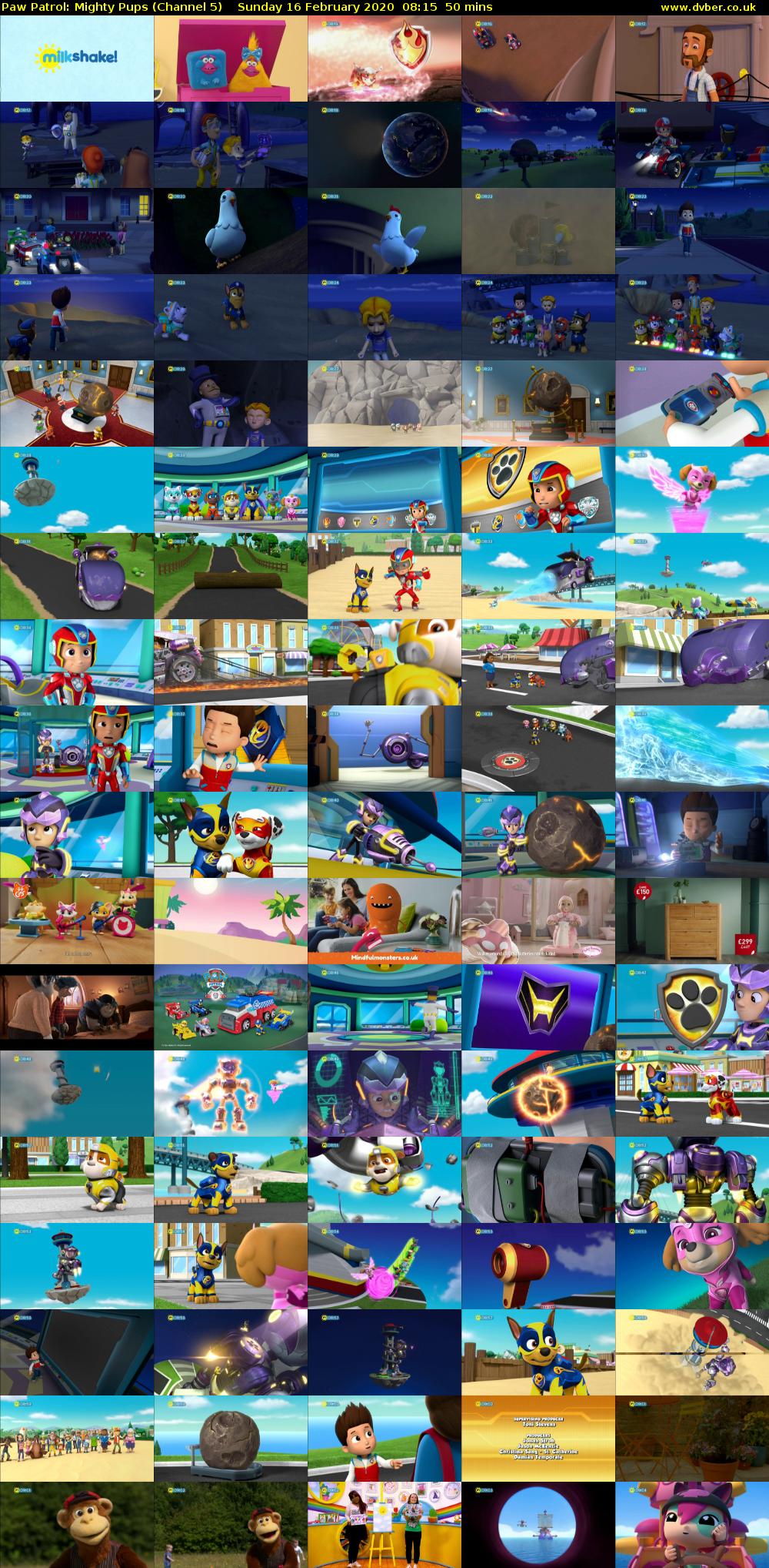 Paw Patrol: Mighty Pups (Channel 5) Sunday 16 February 2020 08:15 - 09:05