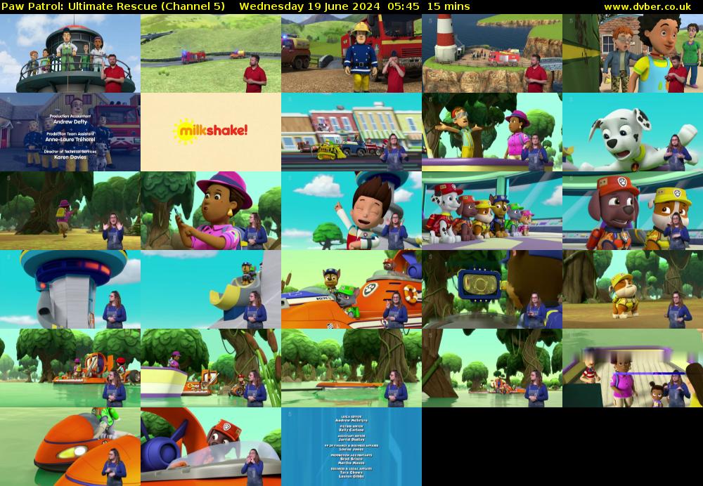 Paw Patrol: Ultimate Rescue (Channel 5) Wednesday 19 June 2024 05:45 - 06:00