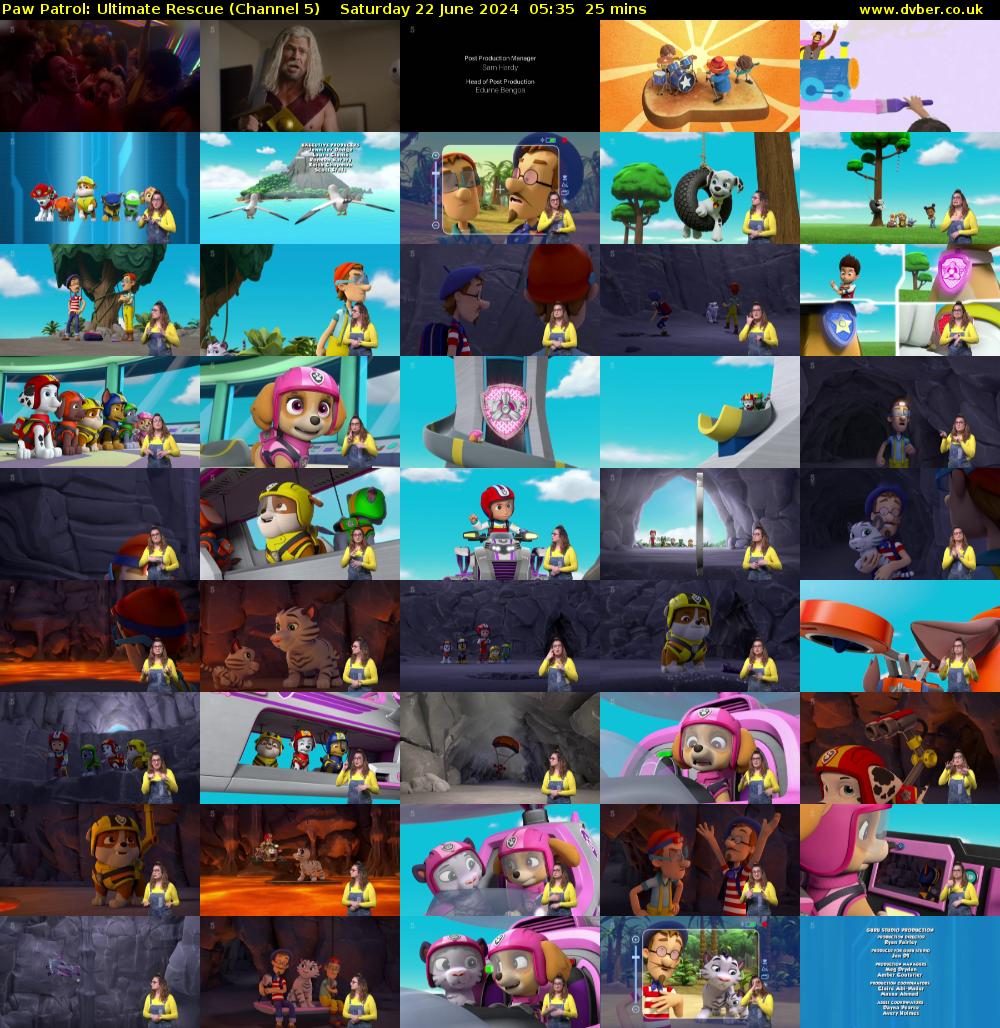 Paw Patrol: Ultimate Rescue (Channel 5) Saturday 22 June 2024 05:35 - 06:00