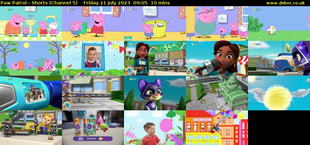 Paw Patrol - Shorts (Channel 5) Friday 21 July 2023 09:05 - 09:15