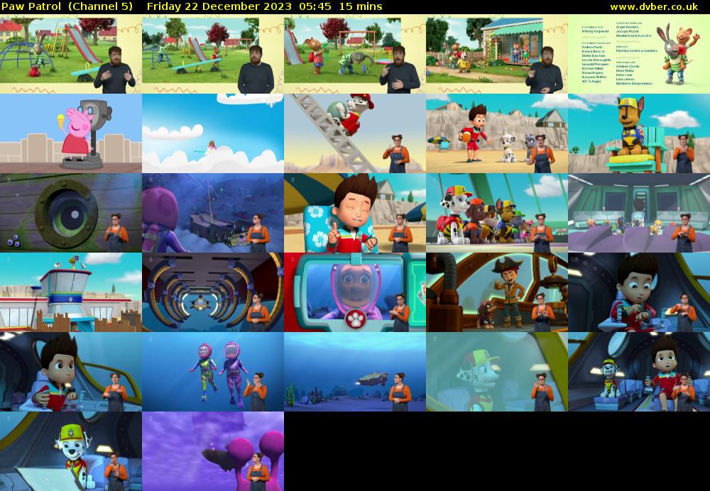 Paw Patrol  (Channel 5) Friday 22 December 2023 05:45 - 06:00