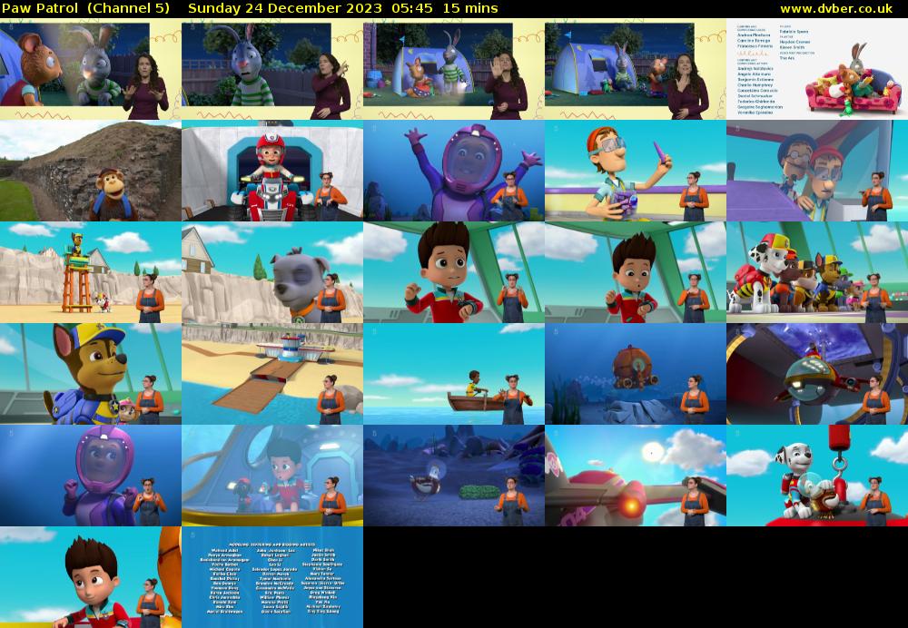 Paw Patrol  (Channel 5) Sunday 24 December 2023 05:45 - 06:00