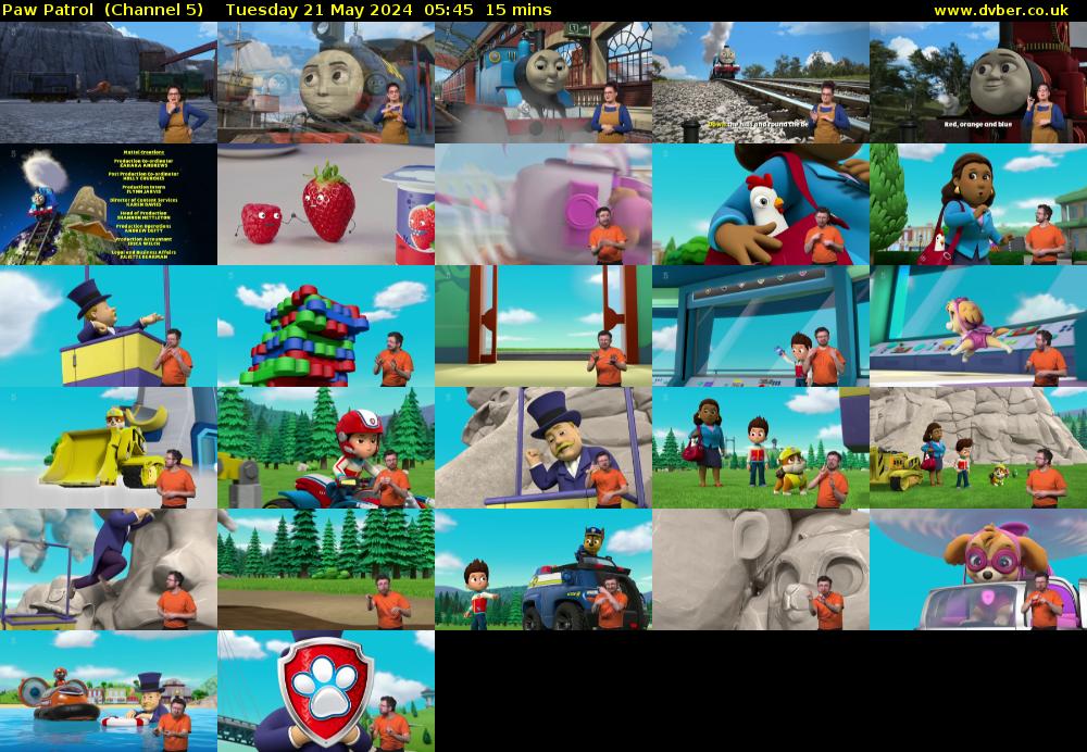 Paw Patrol  (Channel 5) Tuesday 21 May 2024 05:45 - 06:00