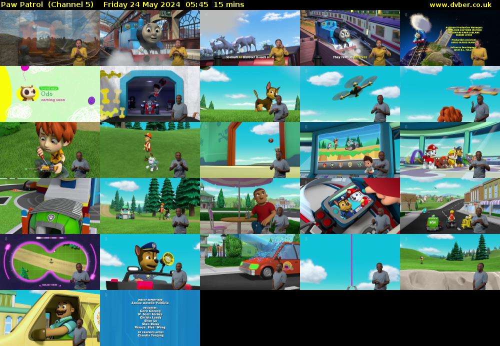 Paw Patrol  (Channel 5) Friday 24 May 2024 05:45 - 06:00