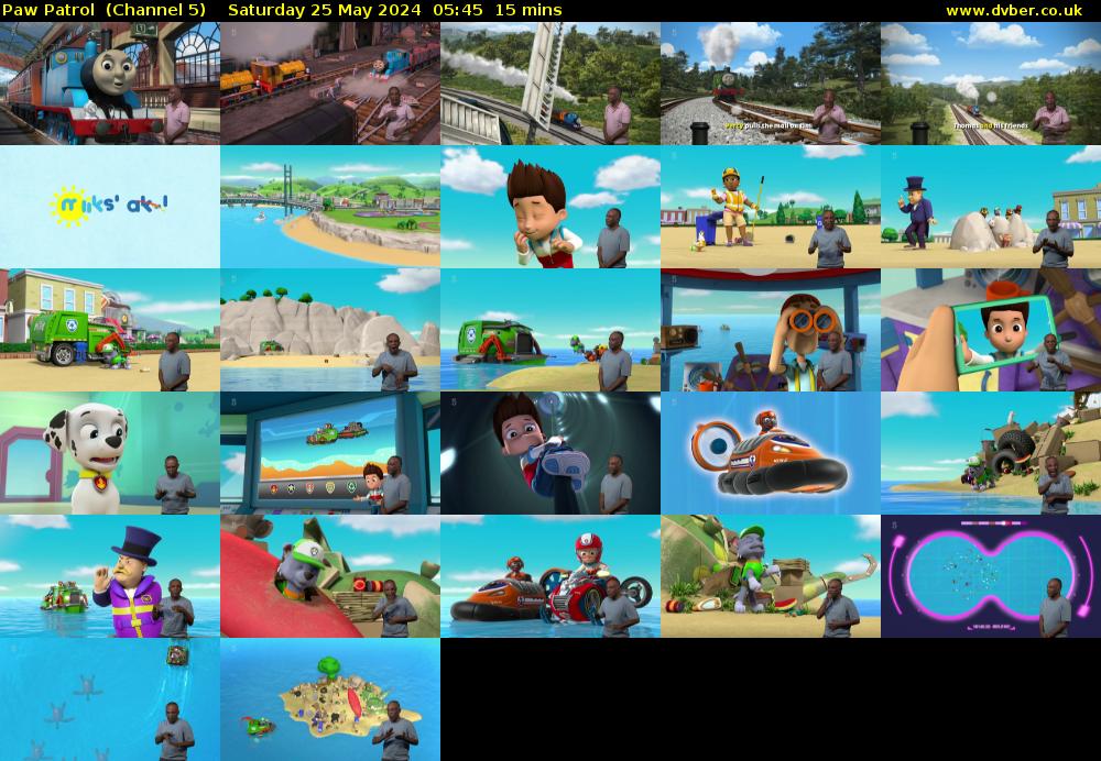 Paw Patrol  (Channel 5) Saturday 25 May 2024 05:45 - 06:00