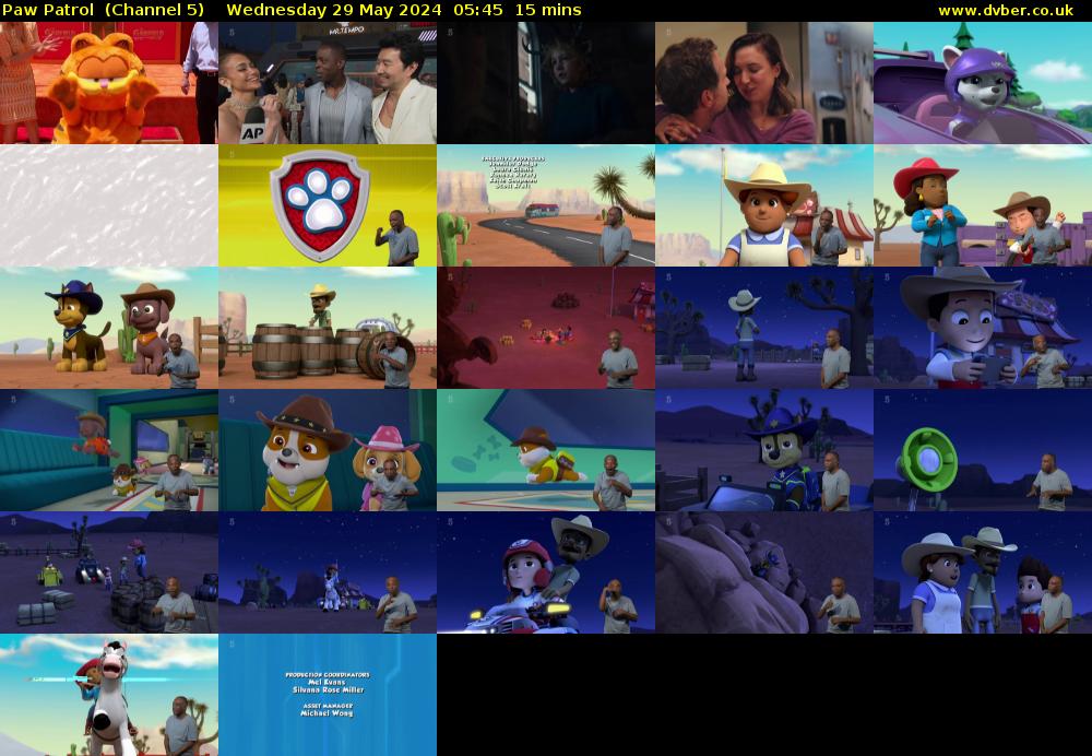 Paw Patrol  (Channel 5) Wednesday 29 May 2024 05:45 - 06:00