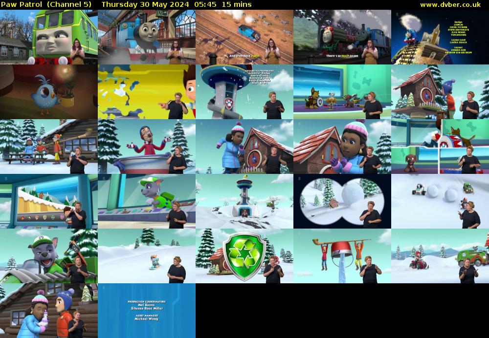 Paw Patrol  (Channel 5) Thursday 30 May 2024 05:45 - 06:00