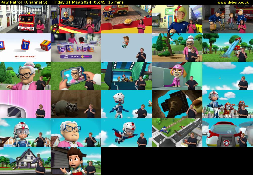 Paw Patrol  (Channel 5) Friday 31 May 2024 05:45 - 06:00