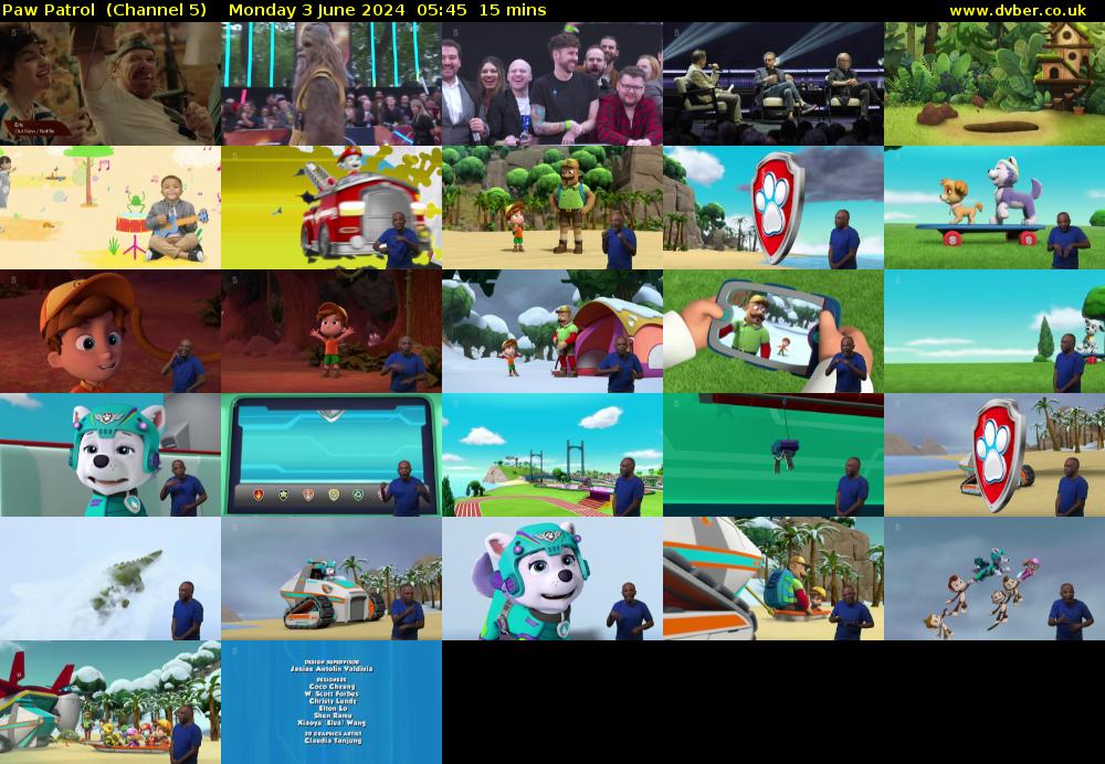 Paw Patrol  (Channel 5) Monday 3 June 2024 05:45 - 06:00