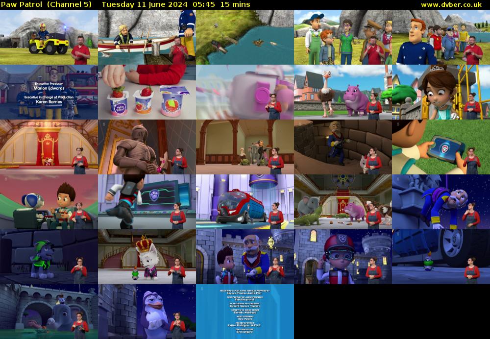 Paw Patrol  (Channel 5) Tuesday 11 June 2024 05:45 - 06:00