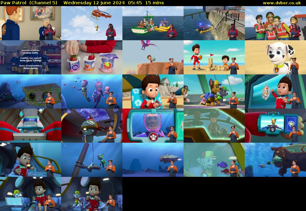 Paw Patrol  (Channel 5) Wednesday 12 June 2024 05:45 - 06:00
