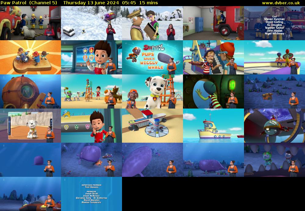 Paw Patrol  (Channel 5) Thursday 13 June 2024 05:45 - 06:00