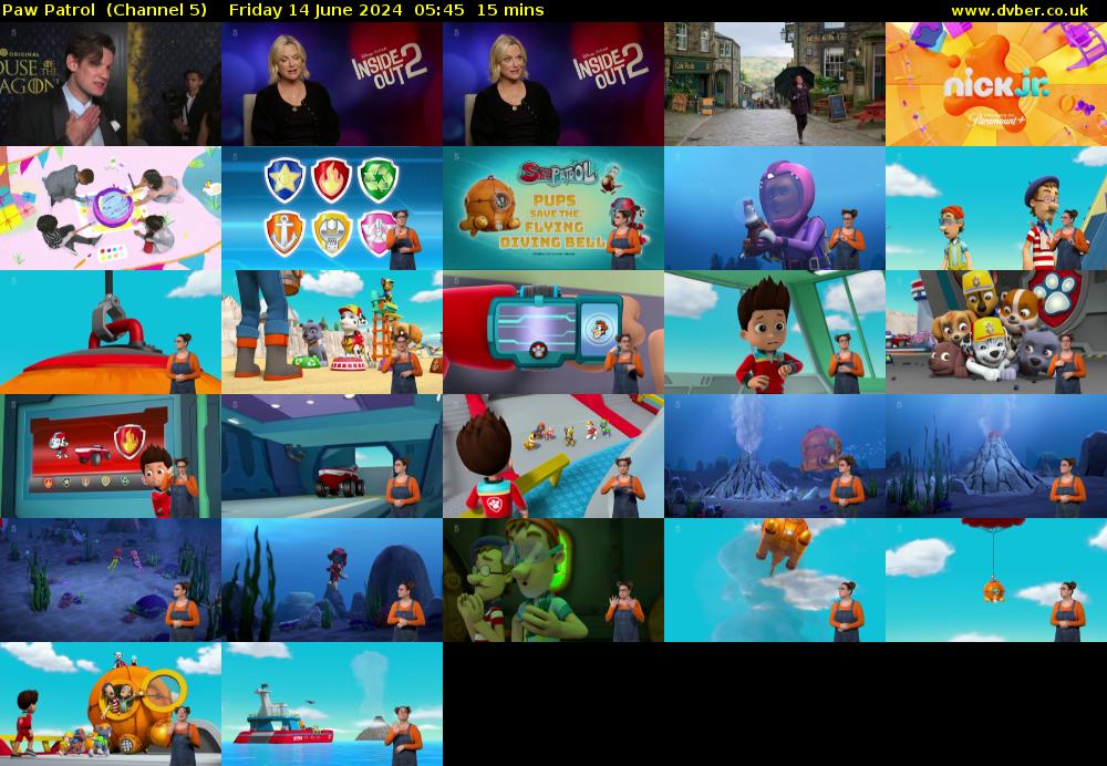 Paw Patrol  (Channel 5) Friday 14 June 2024 05:45 - 06:00