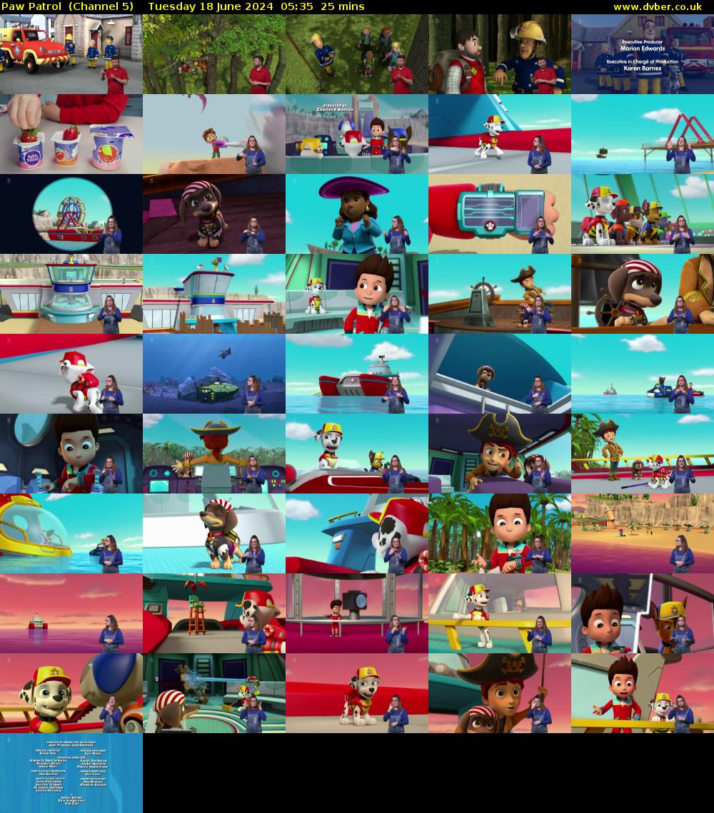 Paw Patrol  (Channel 5) Tuesday 18 June 2024 05:35 - 06:00