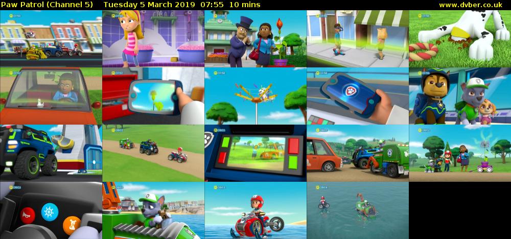 Paw Patrol (Channel 5) Tuesday 5 March 2019 07:55 - 08:05