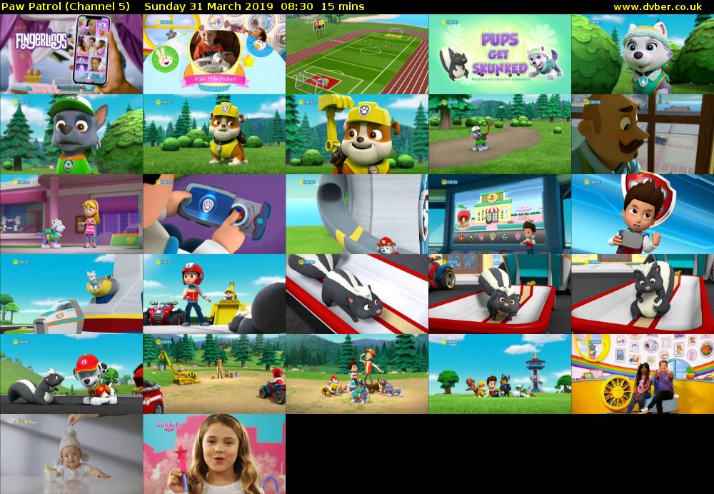 Paw Patrol (Channel 5) Sunday 31 March 2019 08:30 - 08:45