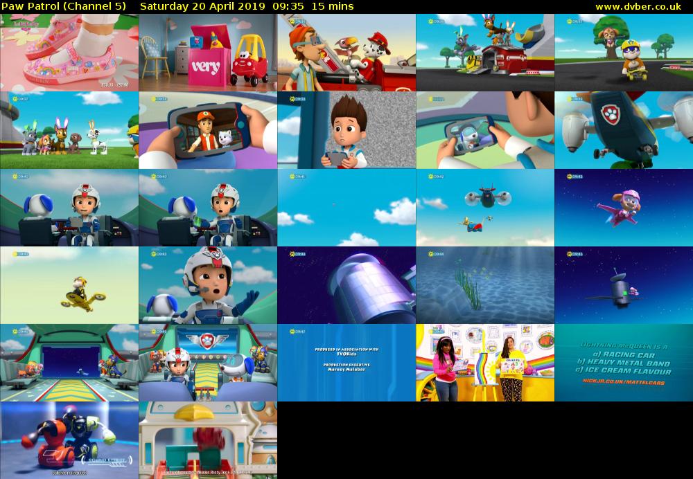 Paw Patrol (Channel 5) Saturday 20 April 2019 09:35 - 09:50
