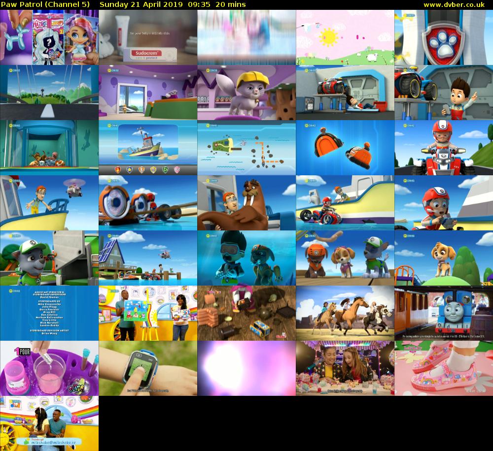 Paw Patrol (Channel 5) Sunday 21 April 2019 09:35 - 09:55