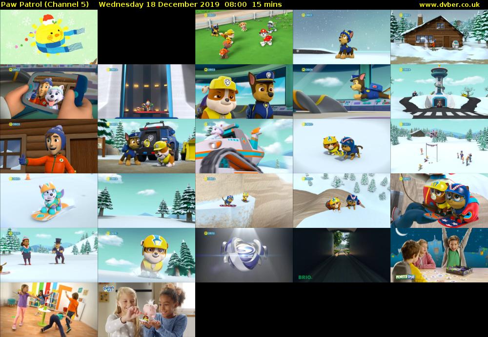 Paw Patrol (Channel 5) Wednesday 18 December 2019 08:00 - 08:15