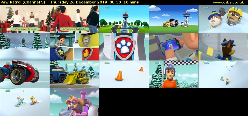 Paw Patrol (Channel 5) Thursday 26 December 2019 08:30 - 08:40