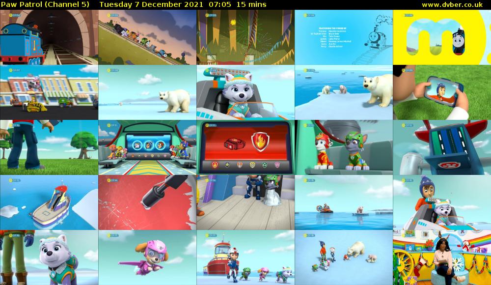 Paw Patrol (Channel 5) Tuesday 7 December 2021 07:05 - 07:20