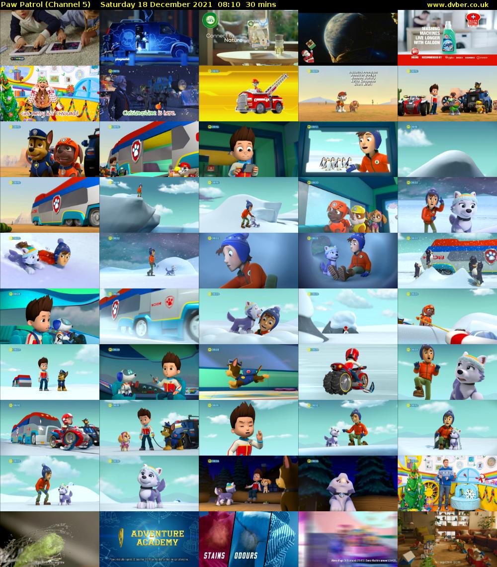 Paw Patrol (Channel 5) Saturday 18 December 2021 08:10 - 08:40
