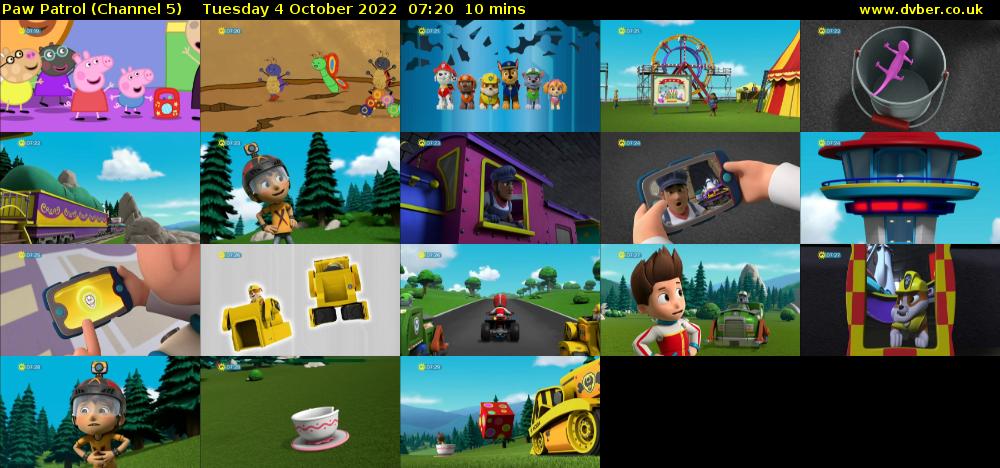 Paw Patrol (Channel 5) Tuesday 4 October 2022 07:20 - 07:30
