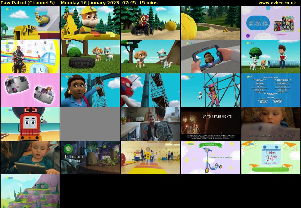 Paw Patrol (Channel 5) Monday 16 January 2023 07:45 - 08:00