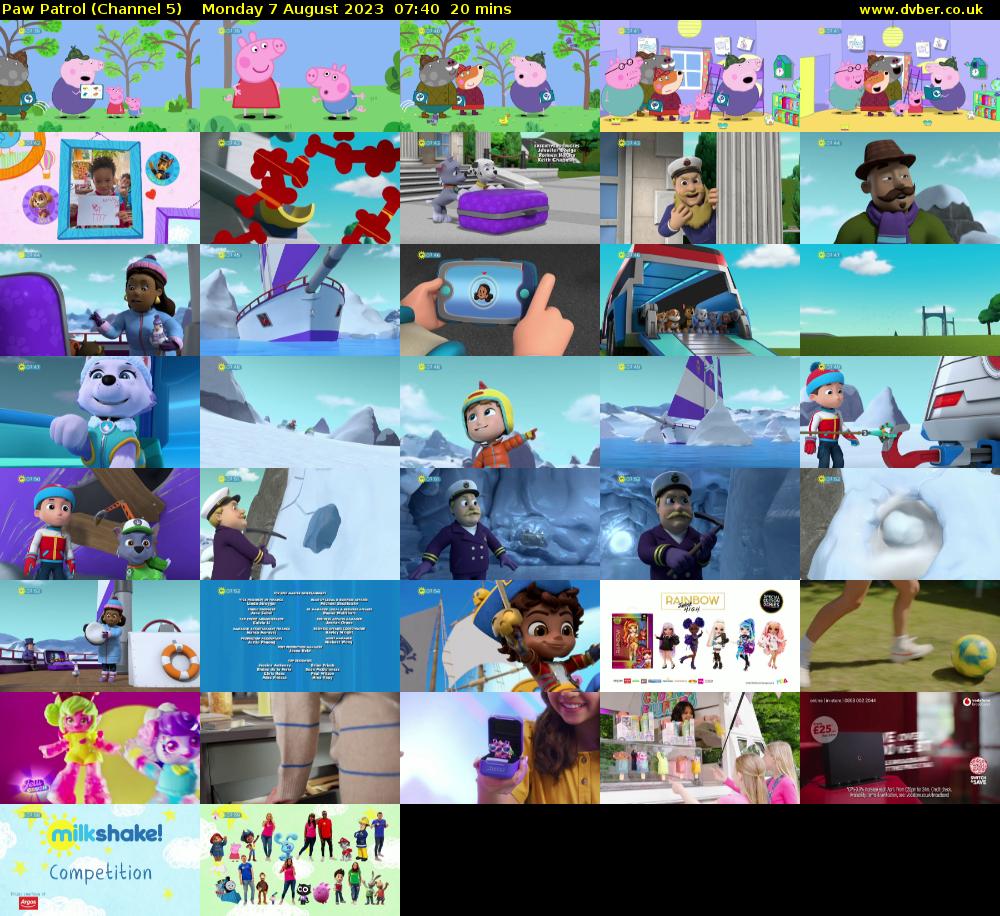 Paw Patrol (Channel 5) Monday 7 August 2023 07:40 - 08:00