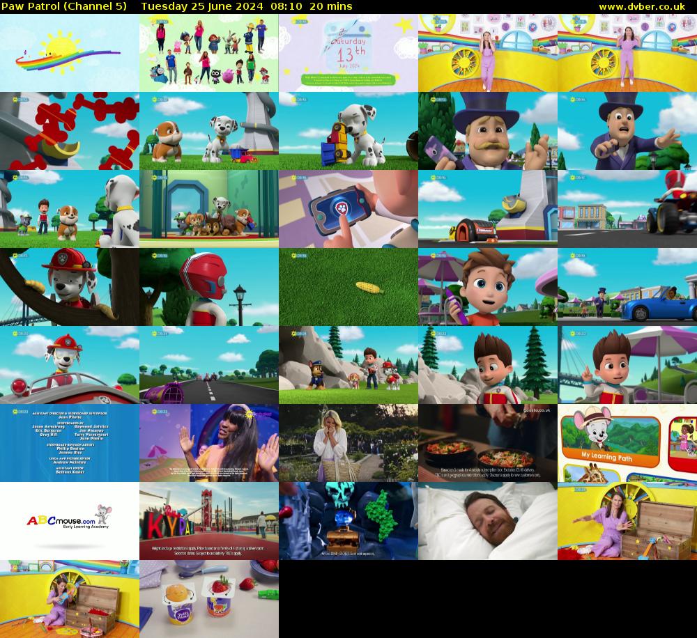 Paw Patrol (Channel 5) Tuesday 25 June 2024 08:10 - 08:30