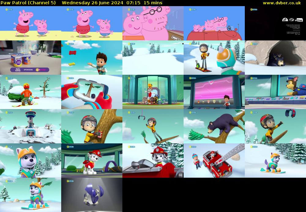 Paw Patrol (Channel 5) Wednesday 26 June 2024 07:15 - 07:30