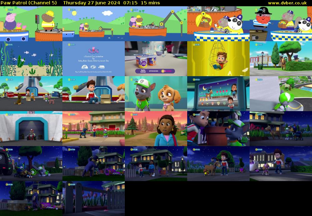 Paw Patrol (Channel 5) Thursday 27 June 2024 07:15 - 07:30
