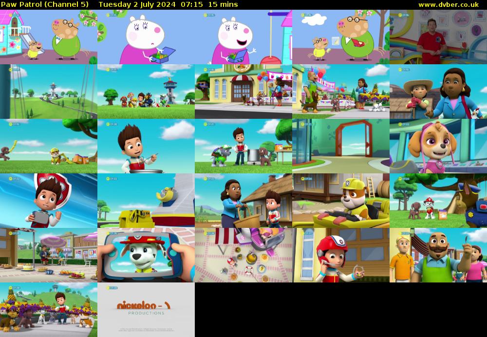 Paw Patrol (Channel 5) Tuesday 2 July 2024 07:15 - 07:30