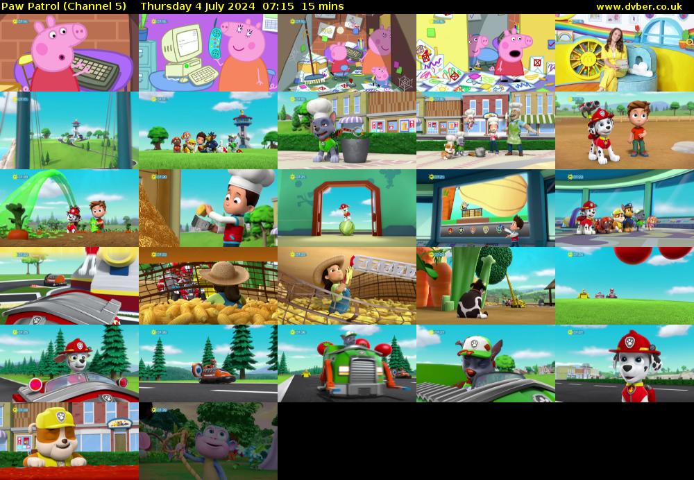Paw Patrol (Channel 5) Thursday 4 July 2024 07:15 - 07:30