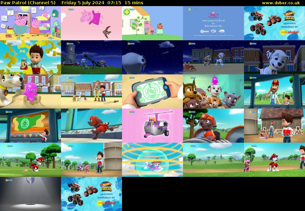 Paw Patrol (Channel 5) Friday 5 July 2024 07:15 - 07:30