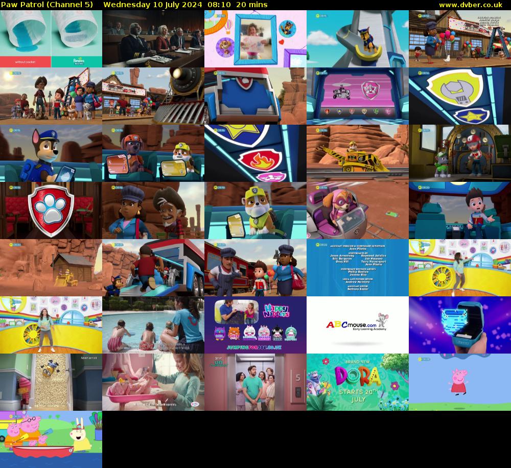Paw Patrol (Channel 5) Wednesday 10 July 2024 08:10 - 08:30