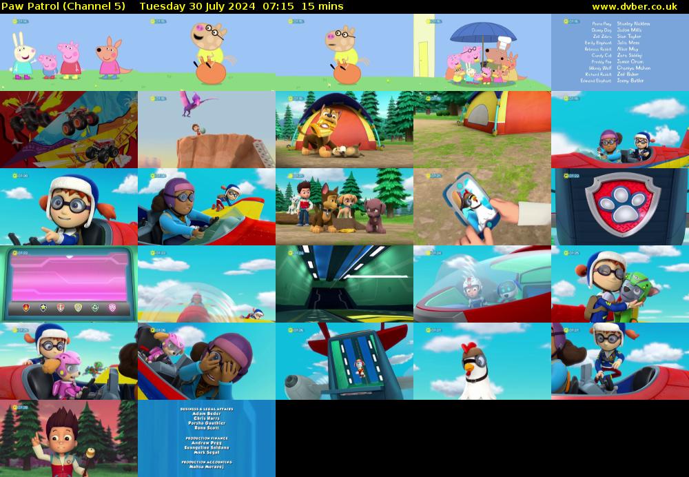Paw Patrol (Channel 5) Tuesday 30 July 2024 07:15 - 07:30