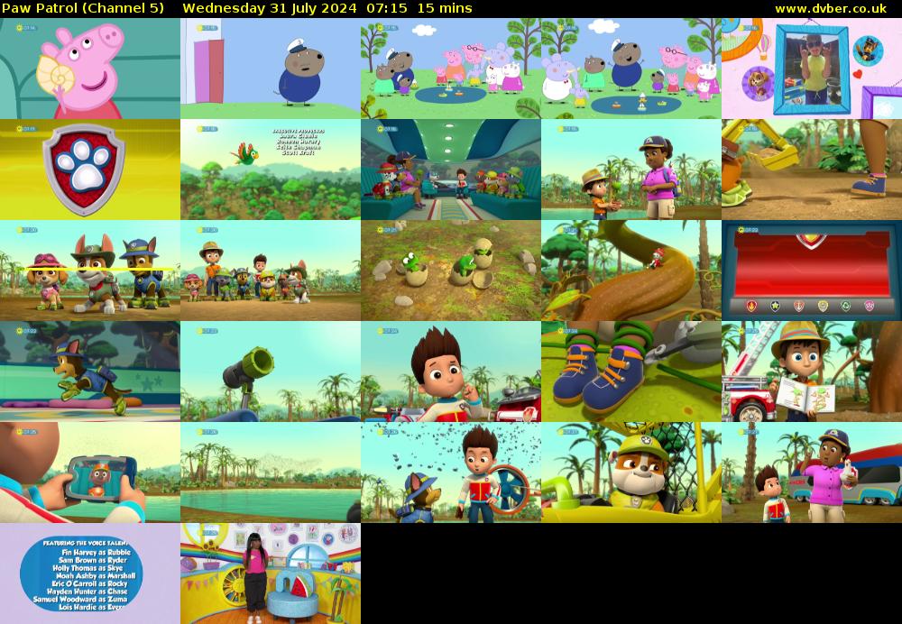 Paw Patrol (Channel 5) Wednesday 31 July 2024 07:15 - 07:30