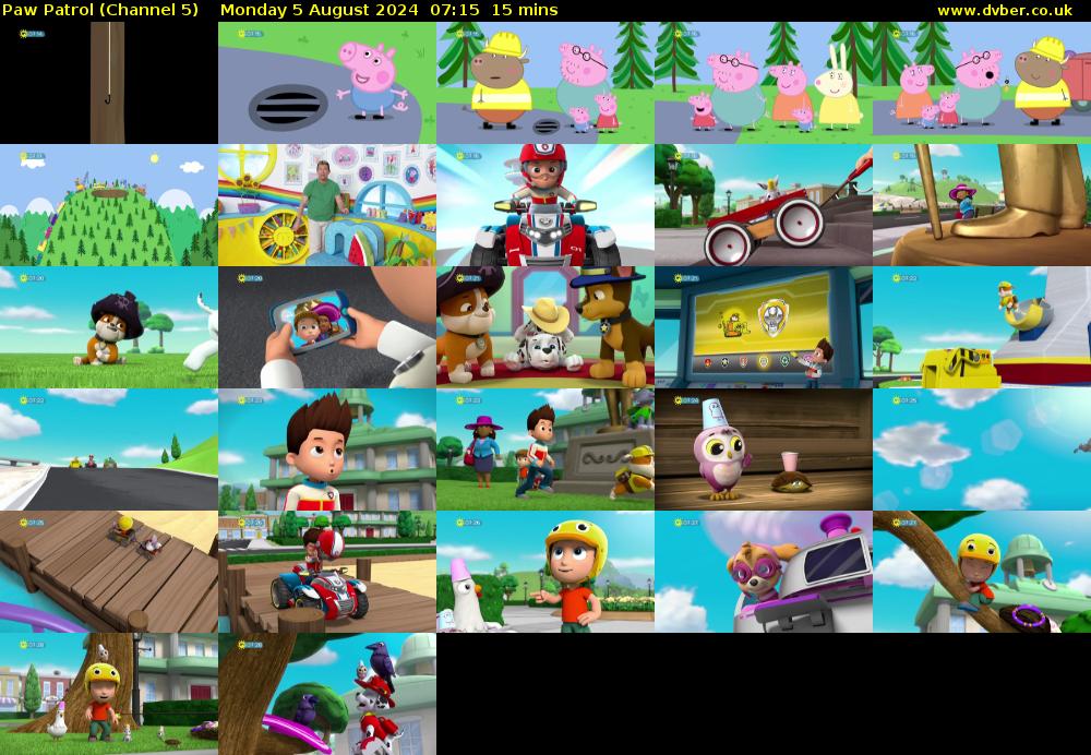 Paw Patrol (Channel 5) Monday 5 August 2024 07:15 - 07:30